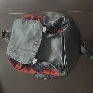 Michael Kors Men's Leather Backpack in Black and Red